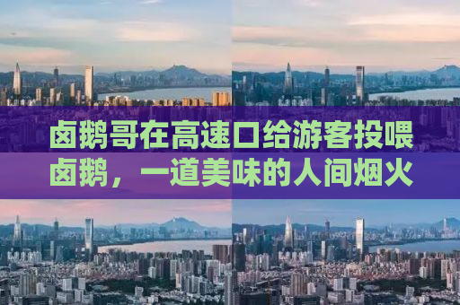 卤鹅哥在高速口给游客投喂卤鹅，一道美味的人间烟火